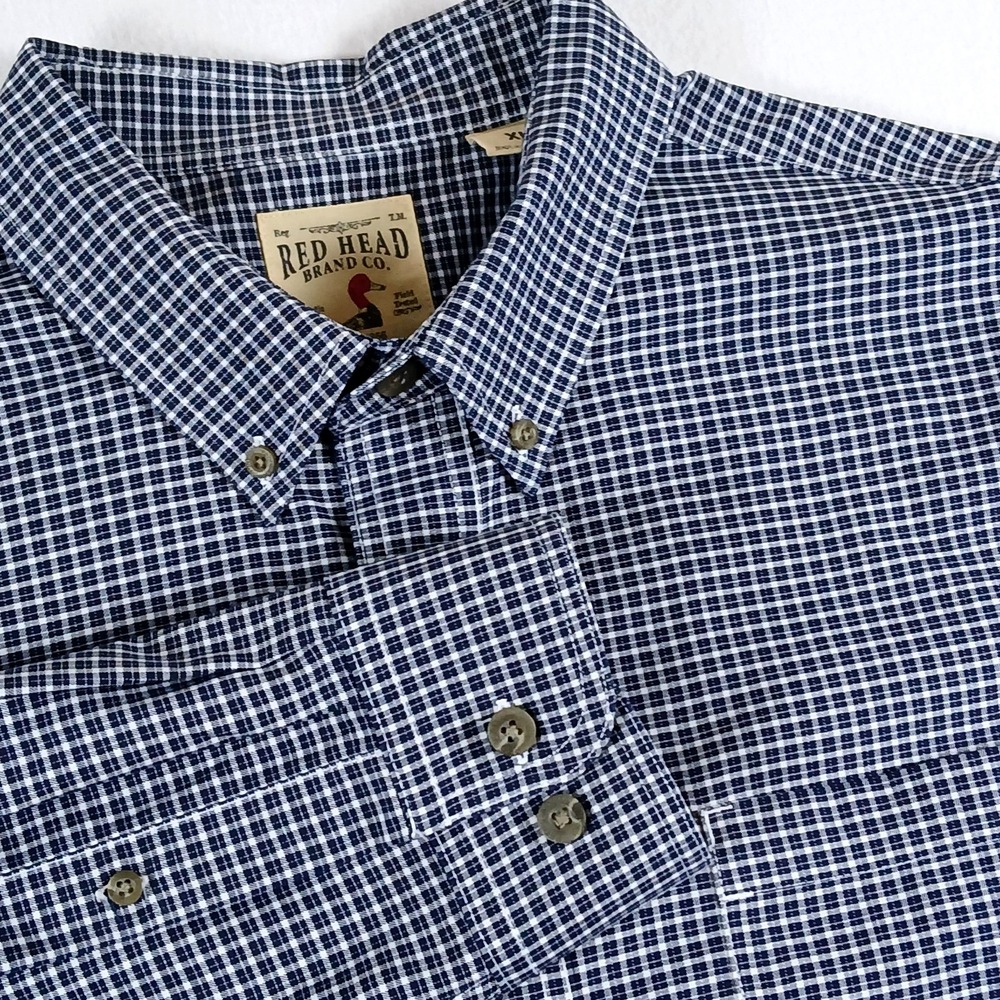 Red Head Brand Co Men's Size XL Long Sleeve Button Down Shirt Blue Plaid